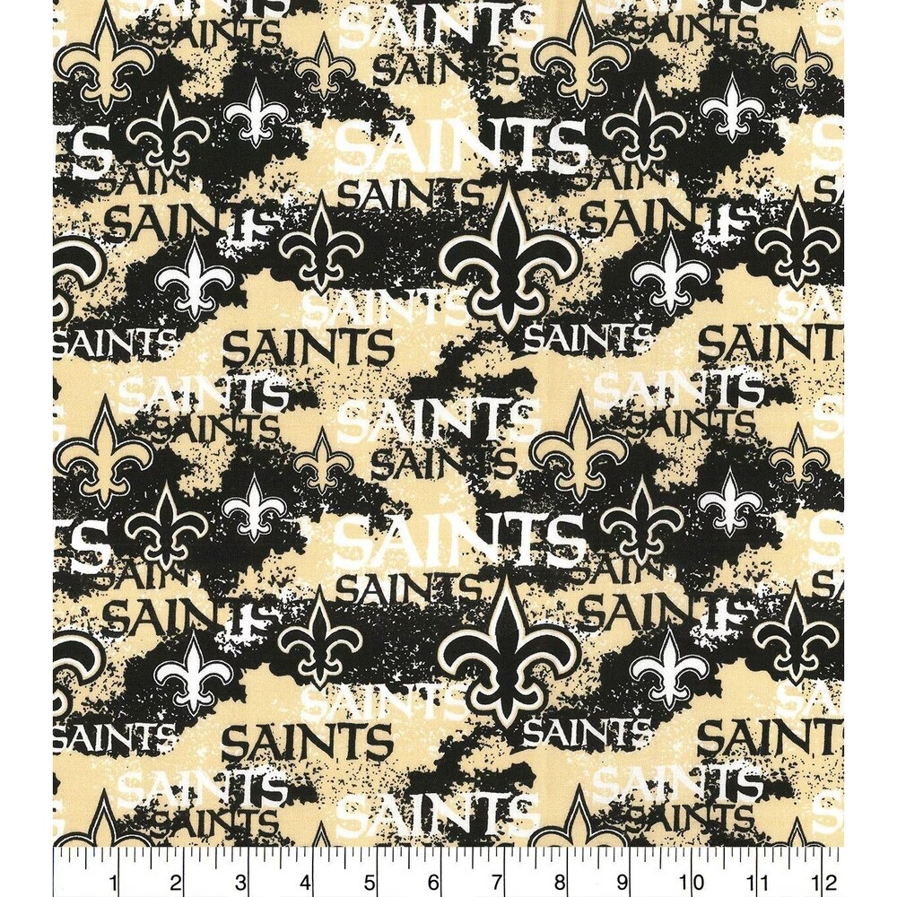 5 Yards New Orleans Saints Distressed Cotton Fabric NEW 100% Cotton NFL